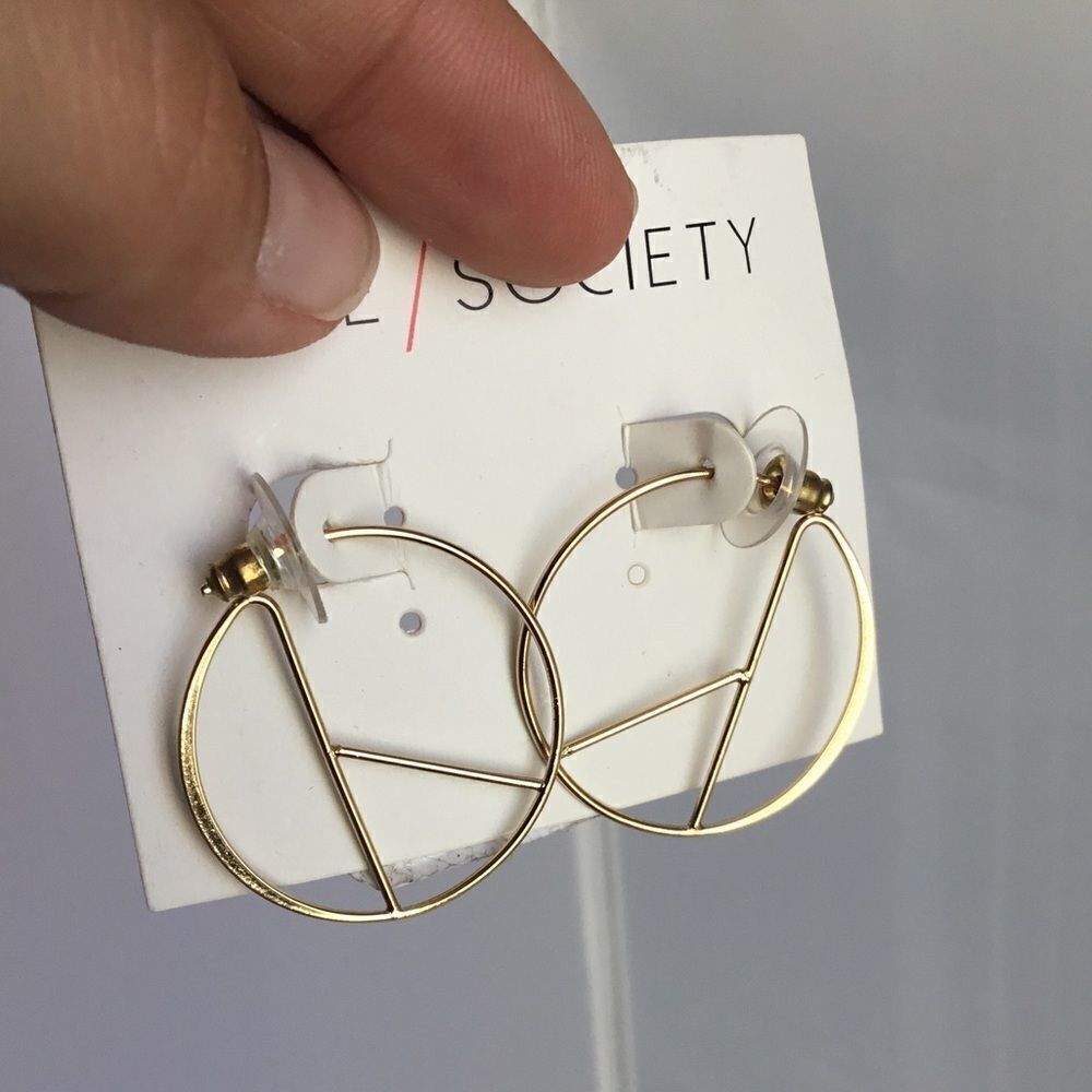 Sole Society Cut Out Hoop Earrings (G1)